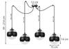 Toledo Spider Hanging Lamp Black 4-Flat Black Lampshade E14