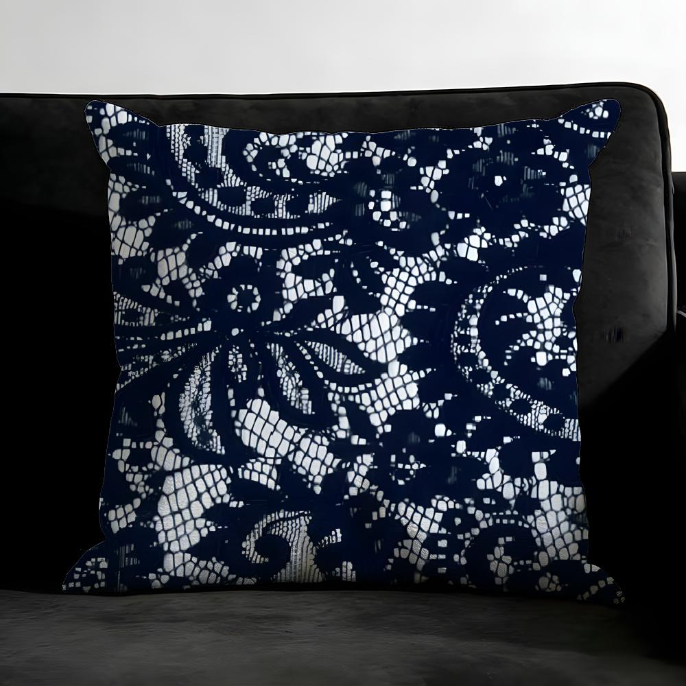Lace Print Pattern Fashion Cushion Cover Pillowcase Ultra Soft Skin Friendly Fabric Cloud Like Comfort & Concealed Zipper