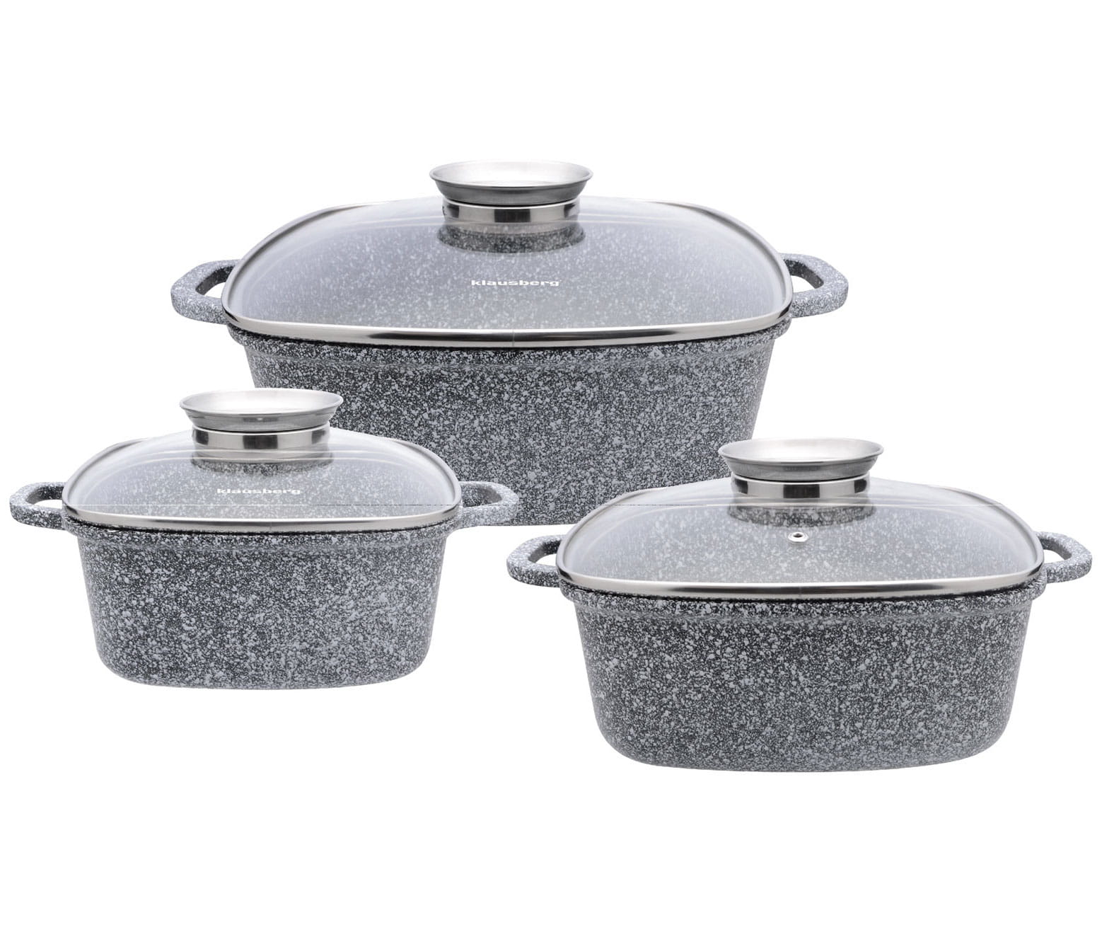 Zestaw 3 brytfann garnków 2.5 4.4 6.5L (6 ele.) KLAUSBERG KB-7534