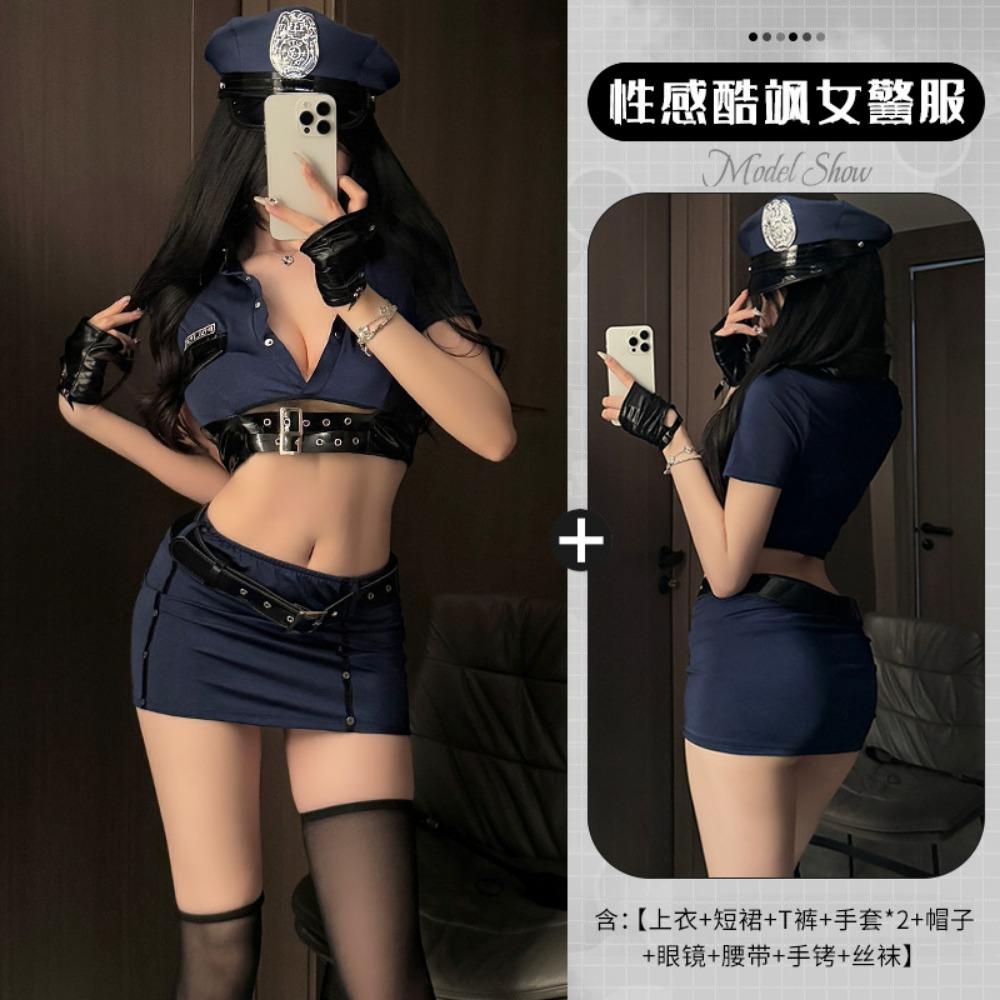 Xian Yi Sexy Lingerie Pure Lust Wind Policewoman Uniform Seduction Halloween Sexy SM Cosplay Set 463