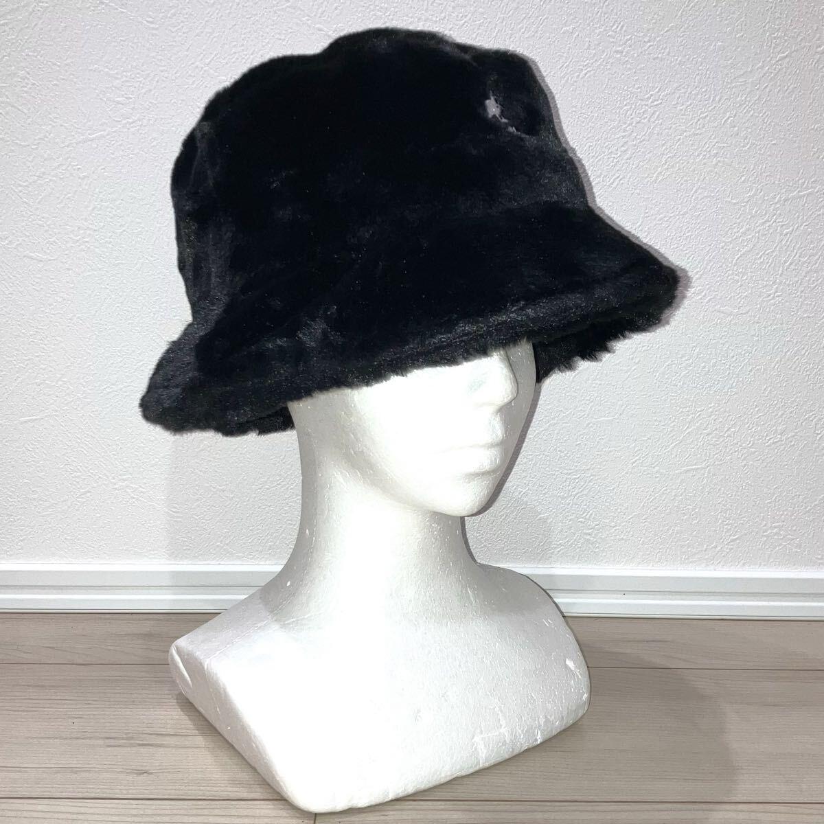 Б/у Хорошее состояние KANGOL Ведро из искусственного меха K4370 M Ведро из искусственного меха Шляпа-ведро Шляпа-метро Шляпа-колокольчик Черный Черный