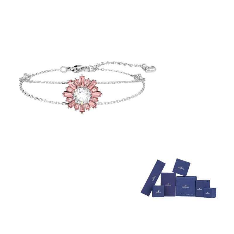 Swarovski SUNSHINE Rhodium plated Bracelets Women's Pink 5642968