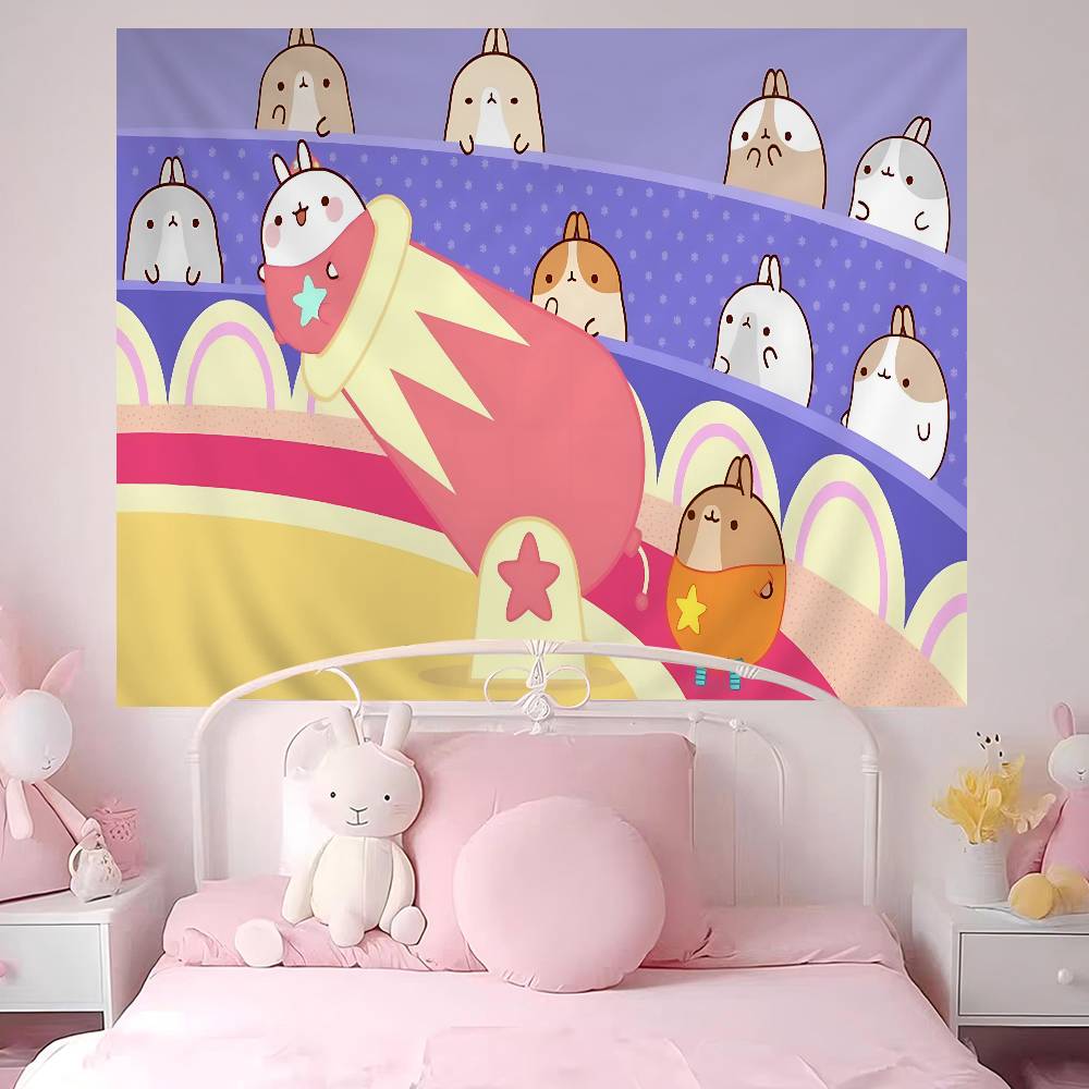 Cute Rabbit Mmolang Colorful Tapestry Wall Hanging Bohemian Wall Tapestries Mandala Wall Hanging Sheets