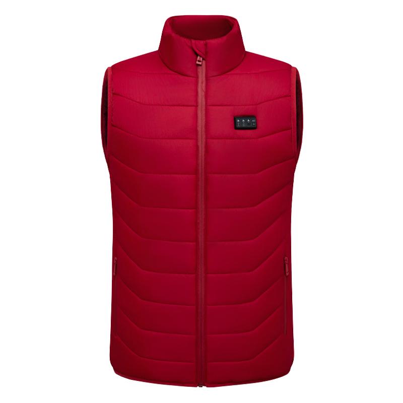 New Loose Casual Stand Up Collar Winter 28 Zone Intelligent Heating Vest Men'S Women'S Warm Electric Clip Coat (No Power Bank)