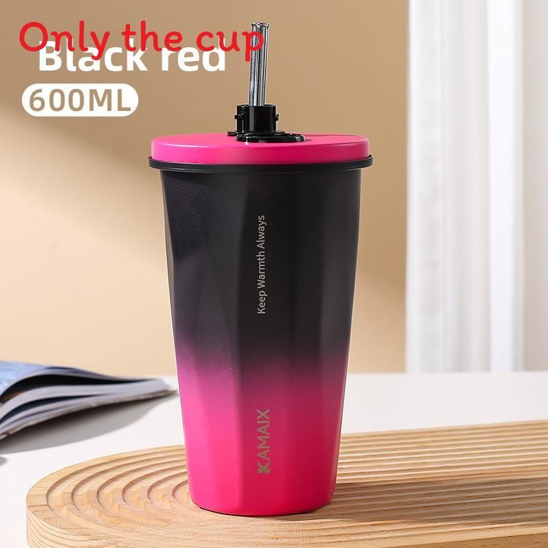 Letter Fashion Printed Stainless Steel Insulated Cup With Straw Office For
