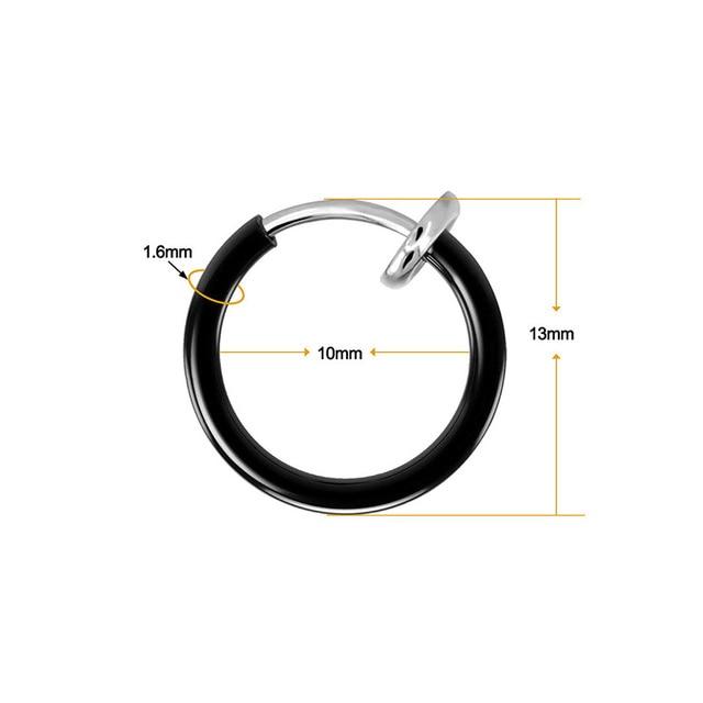 Nye Populære 1 stk Rustfritt Stål Smertefrie Øreklemmer Øredobber For Menn /Kvinner Punk Svart Ikke-Piercing Falske Øredobber Smykker Gaver