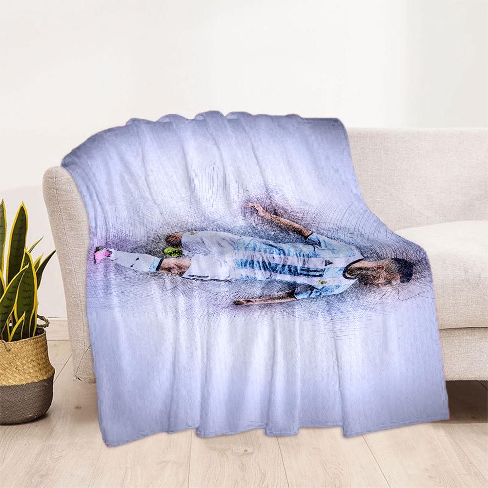 Dynamic Soccer Action Blanket Warmthful Decor Suitable for Seaside Office Chair Livingroom Four Seasons Universal Stylish Decor
