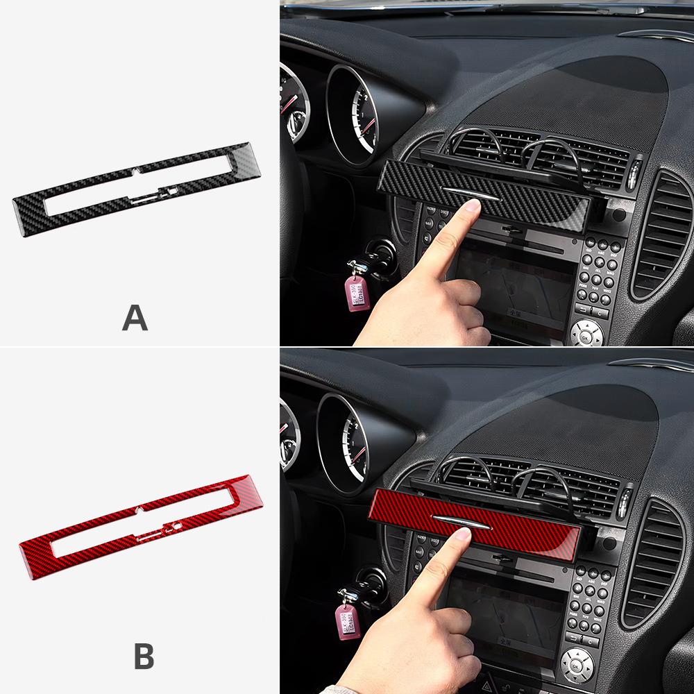 Real Soft Carbon Fiber Trim Sticker For Mercedes Benz SLK R171 2004 2005 2006 2007 2008 2009 2010 Car Central Control Panel