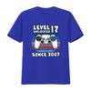 Cool 17th Birthday Boy Gamer T Shirt Level 17 Unlocked Awesome Since 2007 Perfect For Game Gaming Party Vintage