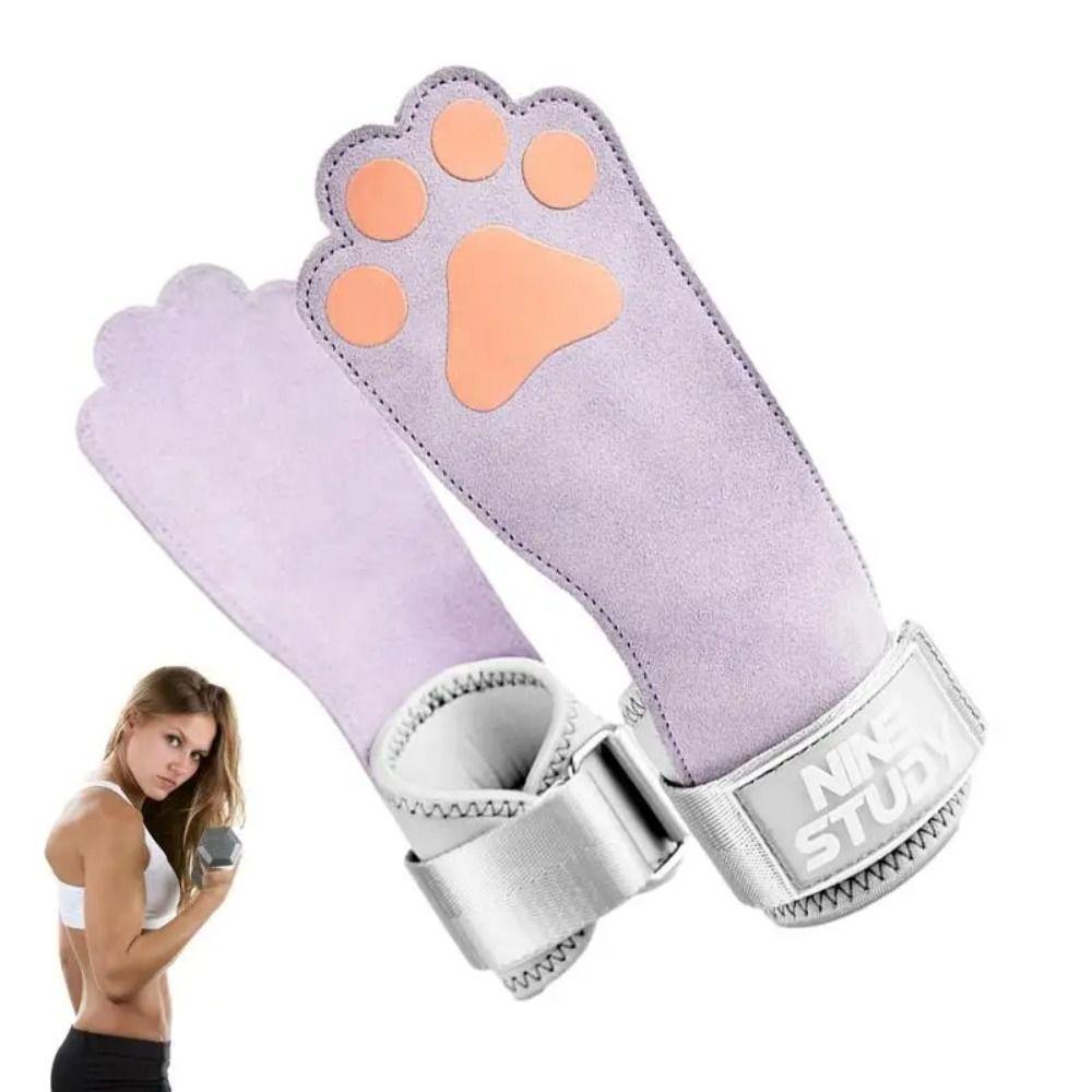 Wear-resistant Dog Paw Fitness Power Straps Leather Dog Paw Deadlift Power Straps  Weightlifting