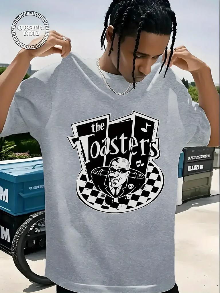 The Toasters Graphic Print Lightweight Short Sleeve T-shirt - Casual Round Neck Summer Tee for Hiking