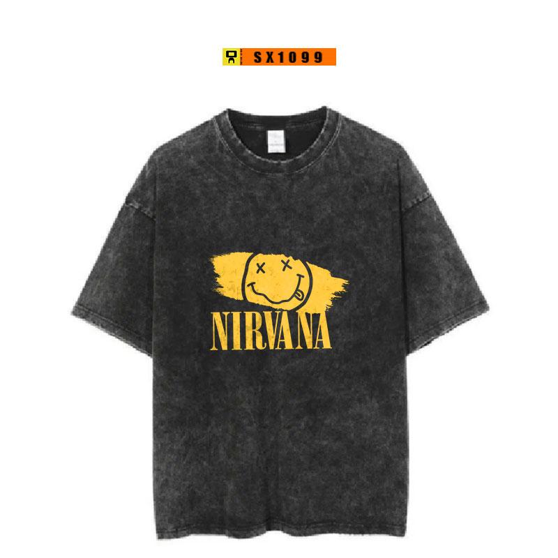 

MXLRock Heavy Metal Print Oversize Cotton Unisex Streetwear Harajuku Black Short Sleeve Shirt Loose Vintage Cotton Gothic Tees M