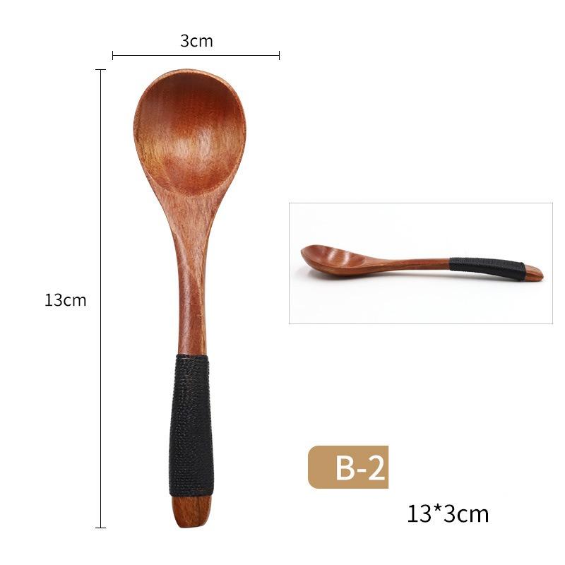 Holzlöffel zum Essen, Holzhoniglöffel für Tee, Holzteelöffel zum Umrühren von Kaffee, Hartholz-Tafellöffel zum Kochen, kleine Servierlöffel