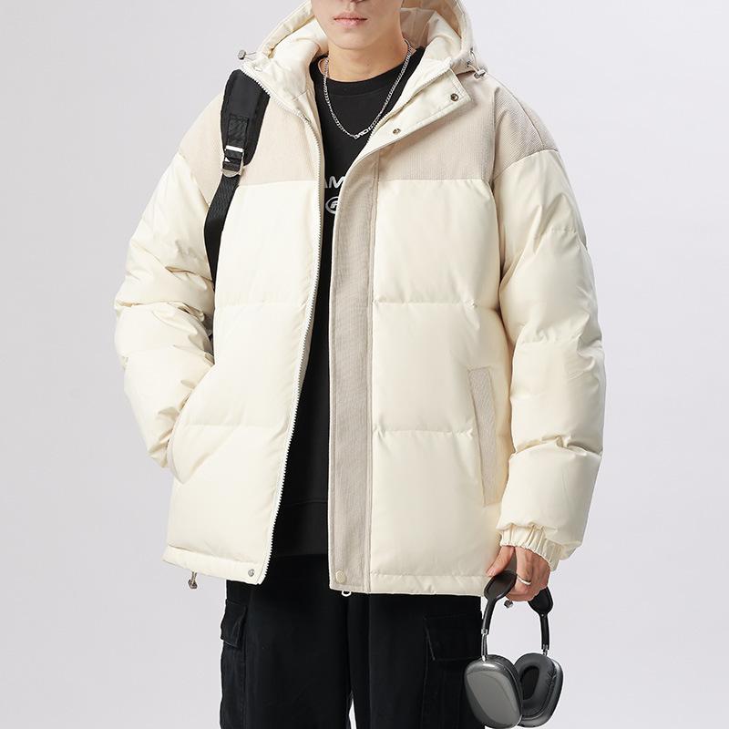 2025 Down Jacket Men's Winter Thickened Warm Hooded Down Jacket Couple Casual Loose Top Cotton Jacket