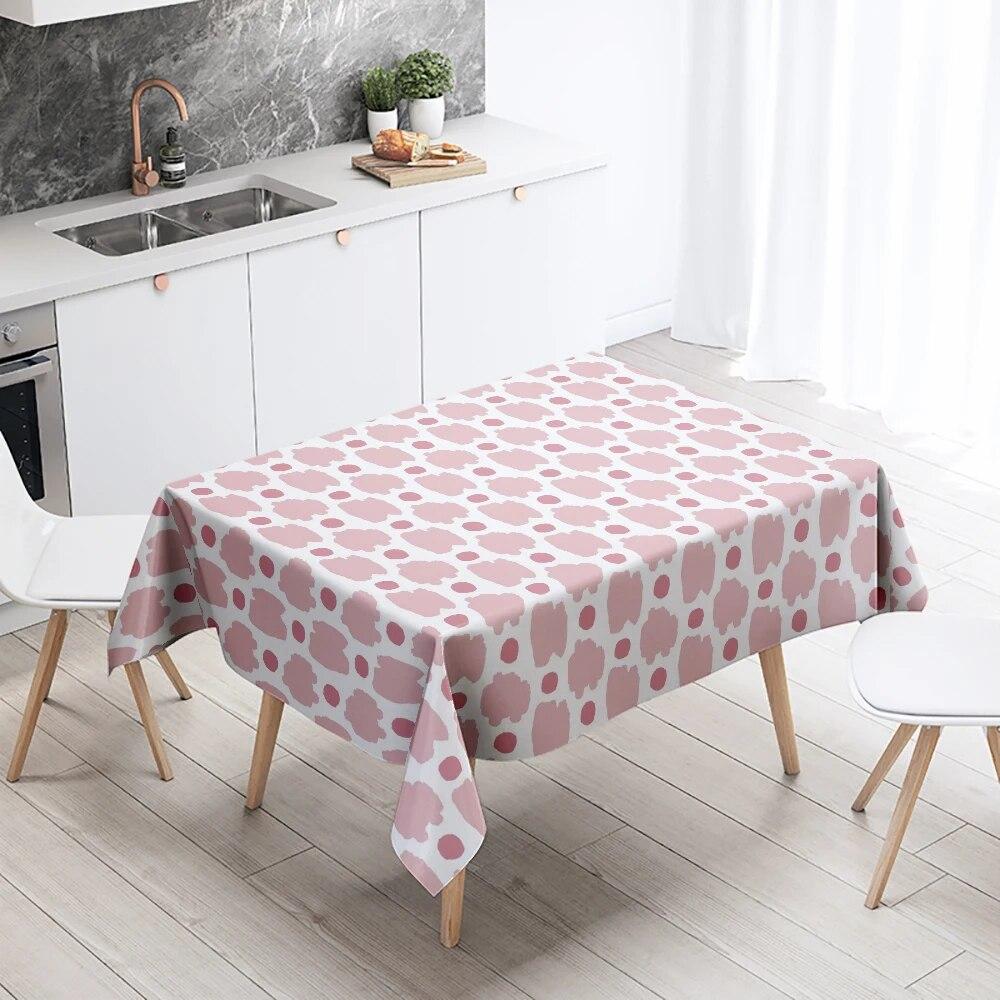 Cartoon Floral Tablecloth Home Decor Anti-Stain Waterproof Table Decoration Rectangular Kitchen Fireplace Countertop