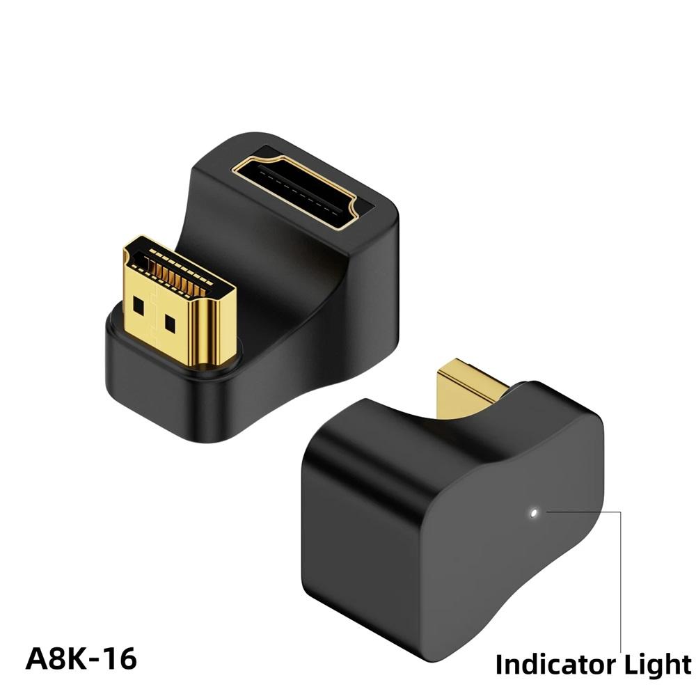 

360 Degree U Shape HDTV Adapter HDMI 2.1 Male to Female 8K@60Hz Connector for Portable Display Monitor Accessories Up&Down Angle A8K-16