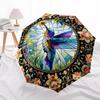 Color Retro HummingbirdThemed Automatic Opening and Closing Umbrella - 8 Ribs, Suitable for Leisure and Going Out, Outdoor Accessory, Gothic