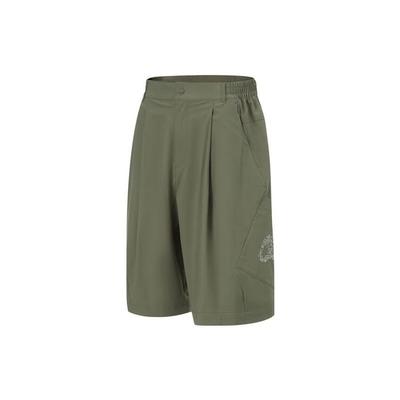Li Ning Earth Seamless Series Solid Color Loose Casual Shorts Men Shorts Military-Green AKST055-2