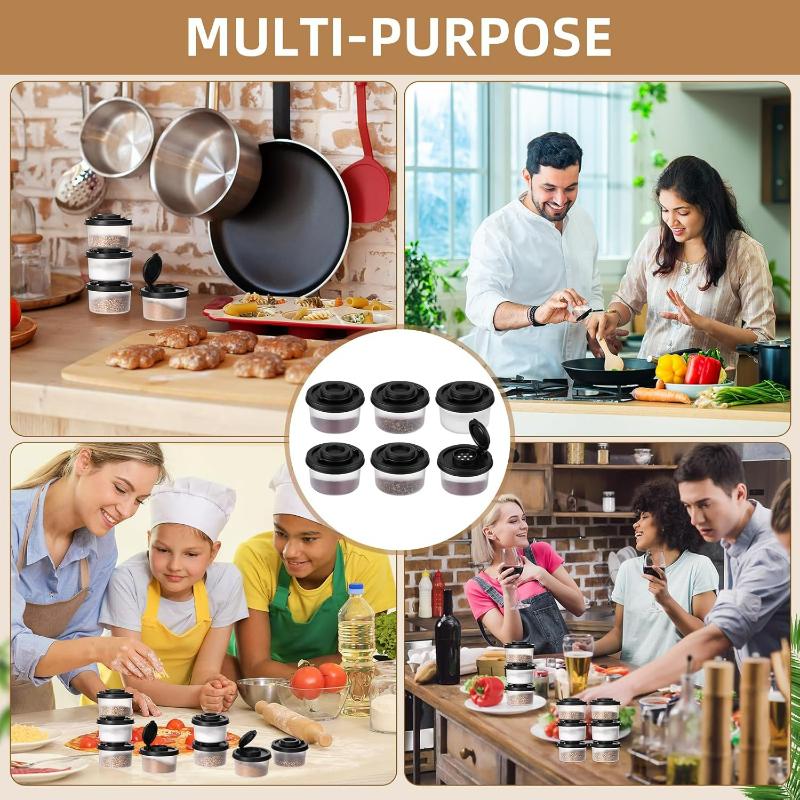 4 Pack Salt and Pepper Shaker Portable Mini Spice Container for Outdoor Picnic Seasoning Dispensers with Lids for Kitchen Tool