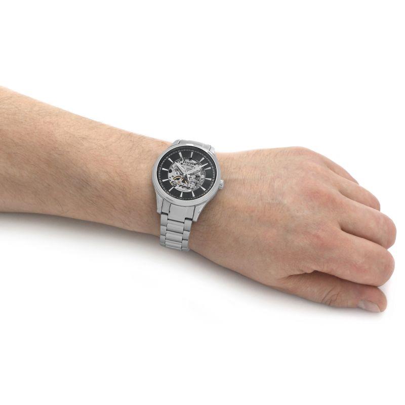 FESTINA F20536/4 Srebrny Automatyczny Zegarek Męski Skeleton