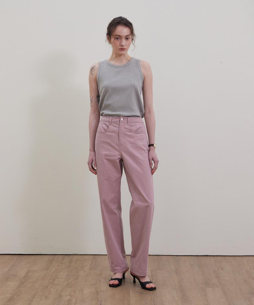 STEP AROUND Pigment Washing Panel Pants_Pink
