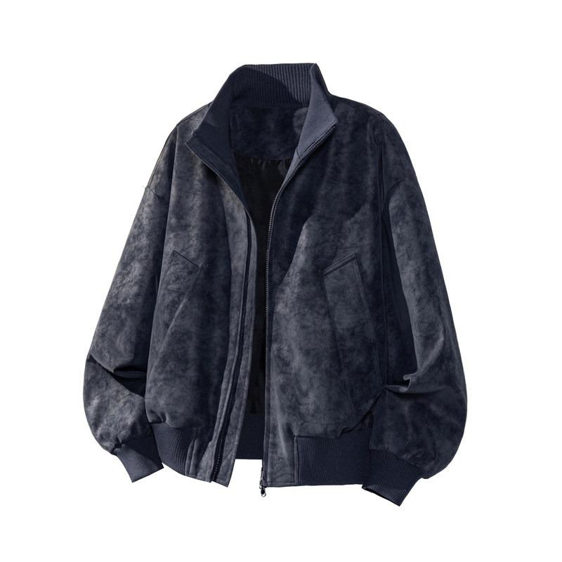 Men's Retro Stand Collar Bomber Jacket - Autumn/Winter Cleanfit Versatile Short Coat