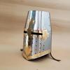 Medieval Crusader Knights Templar Helmet Steel Brass Historical Collectible Costume Armor
