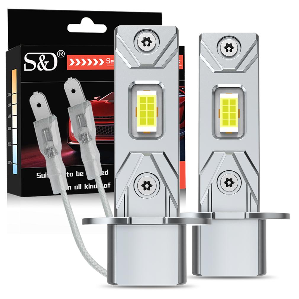 

2 шт. 12000 лм H3 светодиодные лампы противотуманного света Мини H3 светодиодная противотуманная фара 30 Вт 16-ядерный CSP для автомобиля Бесшумный дневной ходовой свет Автомобильные дневные ходовые огни 12 В 6500 К Белый H3