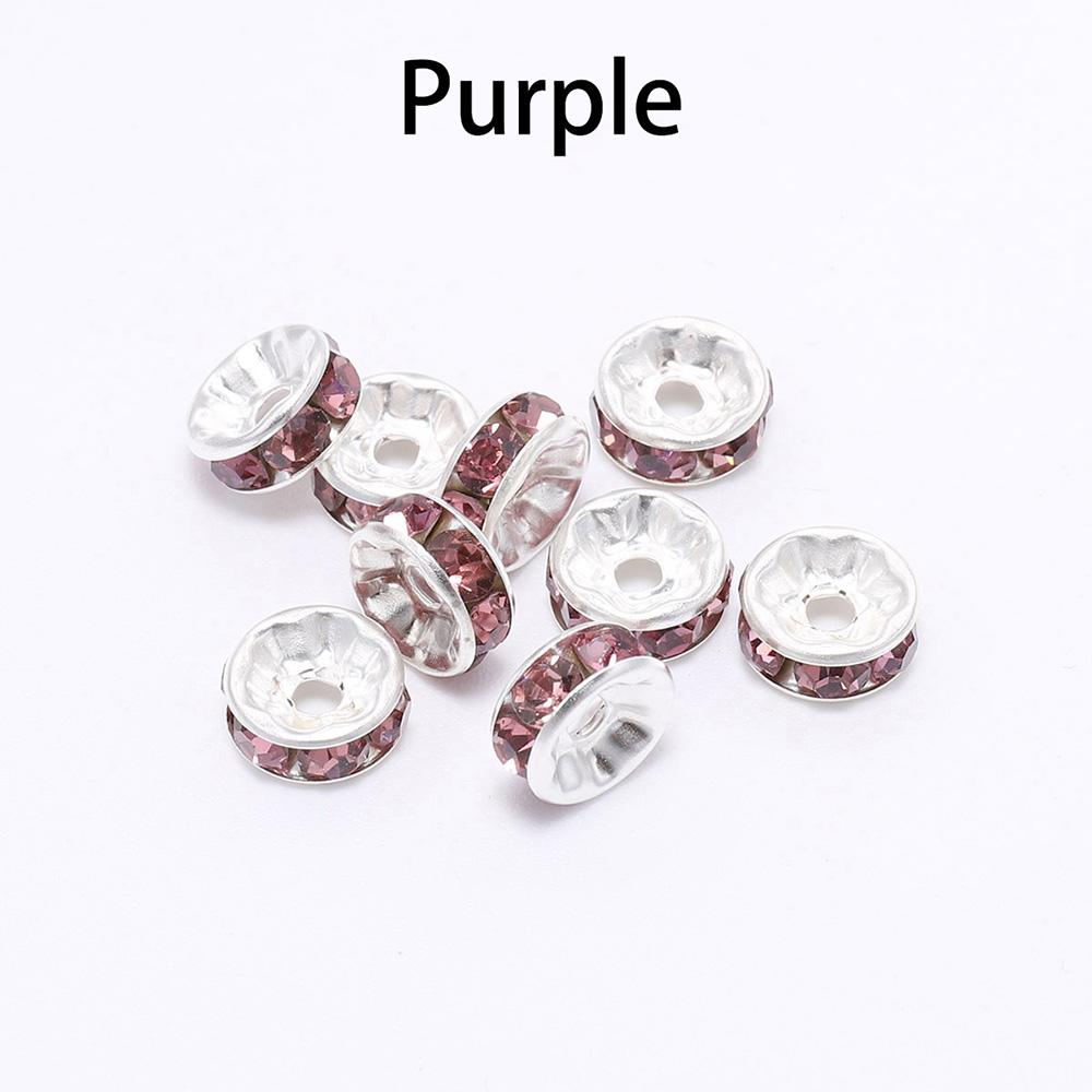 100Pcs 4 6 8 10mm Rhinestone Crystal Rondelles Bead Gold Color Loose Spacer Beads For DIY Jewelry Making Accessories