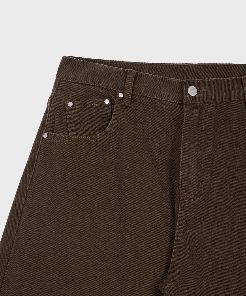 GLW High Curved Wide Cotton Pants Brown