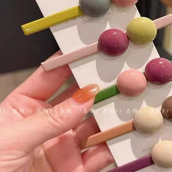 Korean Candy Color Bangs Hair Clip - Women's Side & Forehead Duckbill Headwear