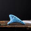 12 Holes Alto ToneC Ceramic Ocarina with Song Book Neck Cord Carry Bag, Good Gift Musical Instrument for Beginners