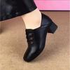 2025 spring new soft leather mid-heel autumn versatile British small leather shoes deep mouth spring and autumn women's shoes thick heel single shoe
