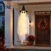 Halloween Party Prop for Trees Hanging Swing Ghost Decoration with Witch Hat, Spooky Outdoor Decor Seasonal Festive Yard Ornament String Light