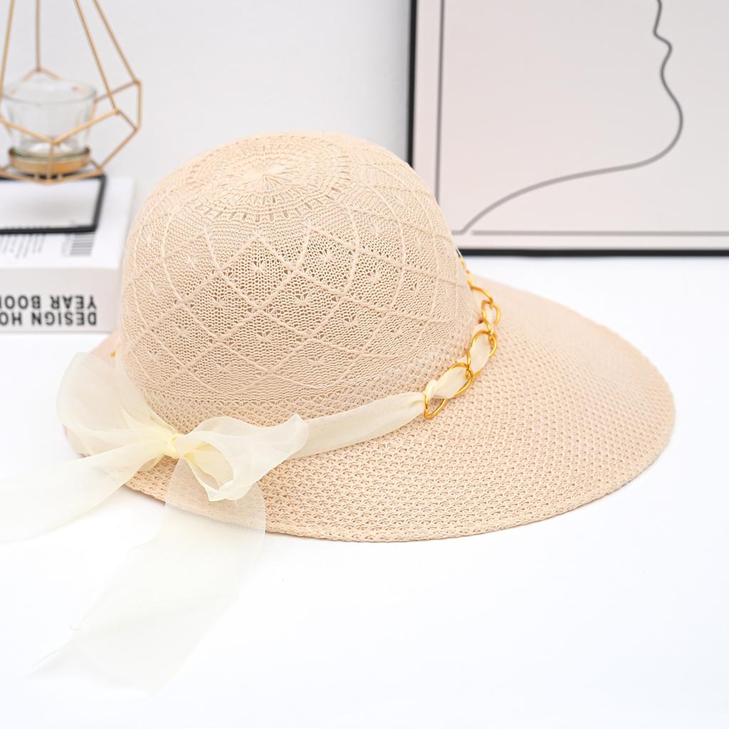 Summer New Women's Big-brimmed Peaked Straw Hat Fashionable Outdoor Sun Protection Visor UV Protection Sun Hat
