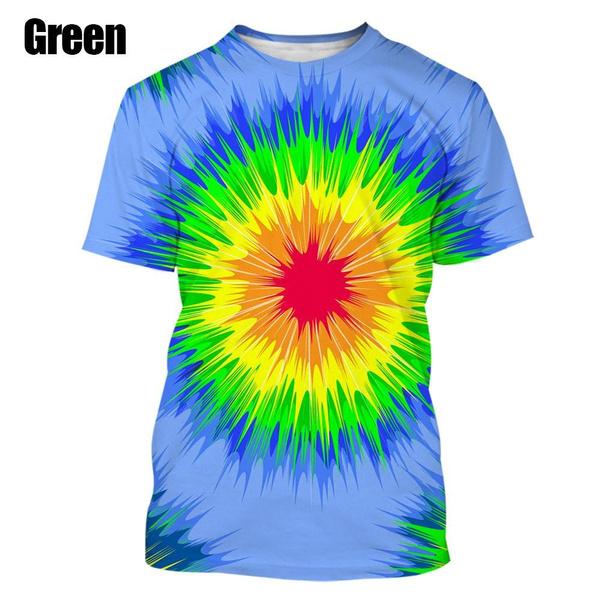 

Модна кольорова футболка з 3D-принтом, вуличний хіп-хоп, з коротким рукавом, повсякденна футболка, топи XXXL небо синє кольору