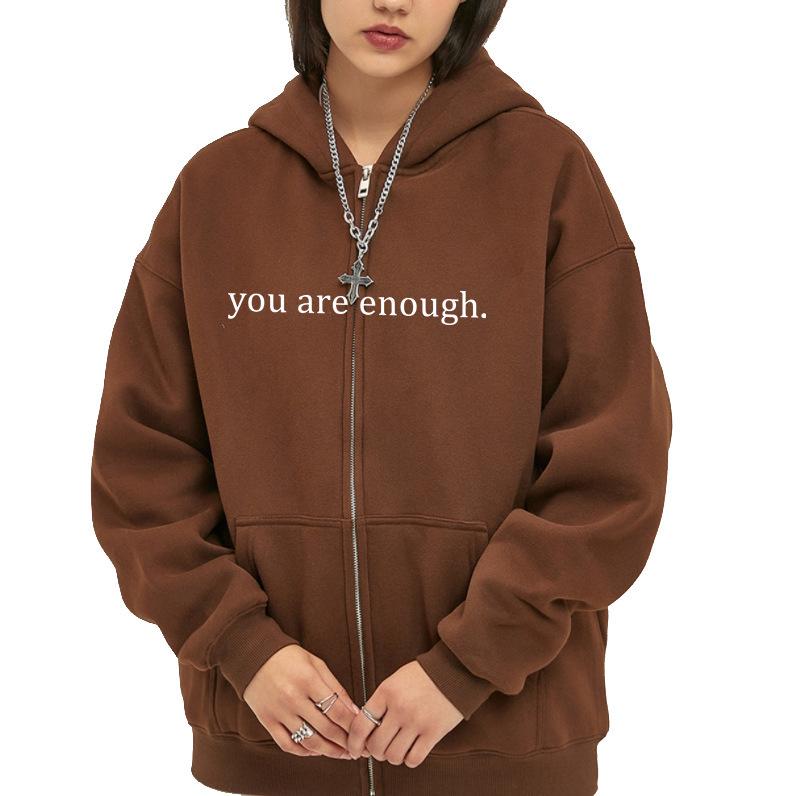Women's Oversized Hooded Sweatshirt - Cute Autumn Jacket with Drawstring & Zipper for Teen Girls