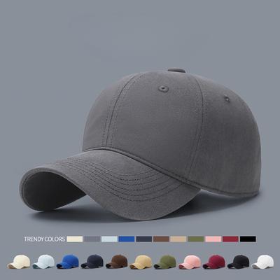 Șapcă moale cu model de față, șapcă mică de baseball, versiune coreeană pentru femei, culoare uni simplă, pălărie cu circumferință mare a capului, bor larg pentru bărbați, șapcă cu vârf