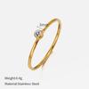 European and American fashion single colored diamond titanium steel ring female simple popular niche design plain ring stainless steel ring