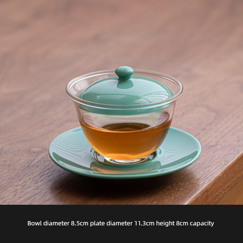 

Gaiwan High Temperature Resistant Glass Household Sancai Tea Green Tea Bowl High Value Kung Fu Tea Set Is Not Hot 100-110ml