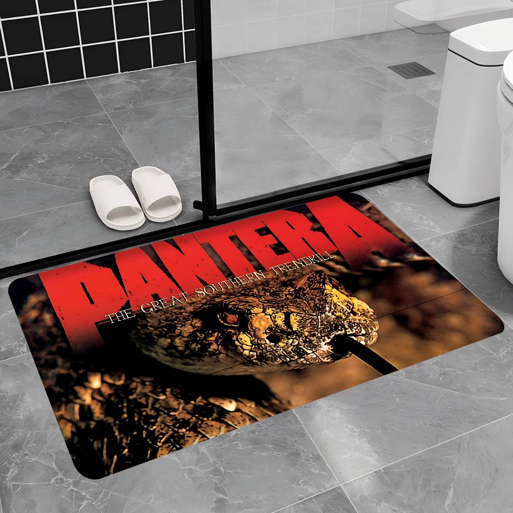 Groove Metal Band P-Pantera Room Mats Anti-slip Absorb Water Long Strip Cushion Bedroon Mat Household Carpets