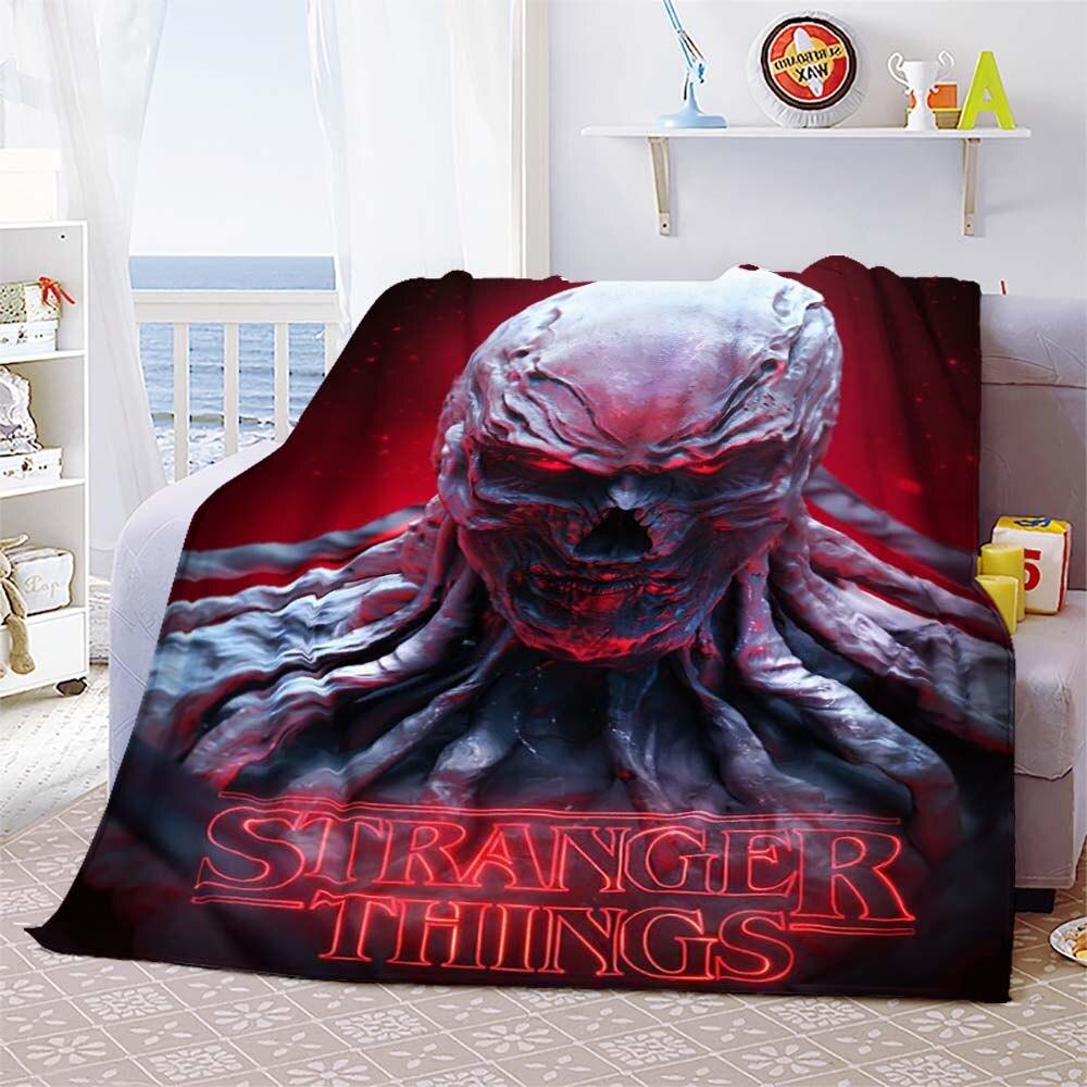 Vecna Stranger Things Mind Flayer Demogorgon Throw Blanket Cover Flannel Beds Sofa Bed Sheet Soft Bedding Room Decor Fans Gift