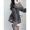 Abito Corsetto Fairycore Grunge Goth Donna Coulisse Harajuku Streetwear Benda Bodycon Stretto Abiti Y2k Donna