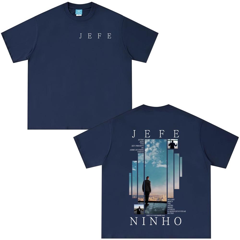 Rapper Ninho Jefe Graphic T-shirt Male Fashion Oversized Streetwear Men Women Tees Hip Hop Pop Music T Shirts Male Casual Cotton
