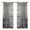 Blue Jacquard Window Sheer Curtain, Window Treatment for Living Room Bedroom Balcony Home Decor