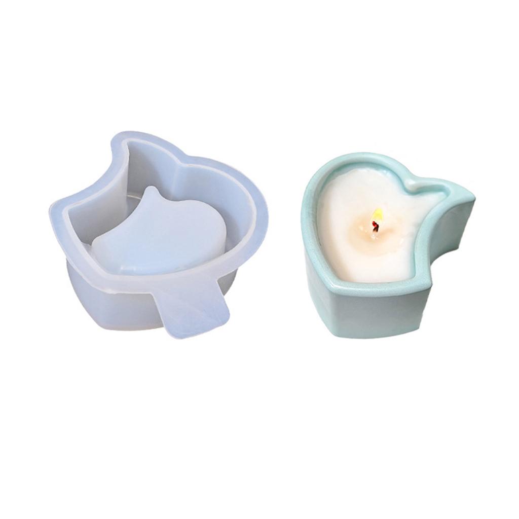 3 Styles Heart Shaped Silicone Mould for Resin Candle Holders Crafting With Smooth Surfaces Designs