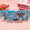 Disney Stitch Pencil Case, Large-capacity Creative Pencil Case, PVC Material, Fashionable Anime Style