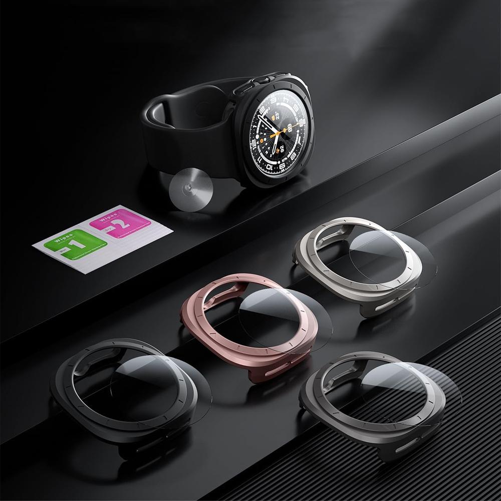 Case for Samsung Galaxy Watch Ultra 47mm Screen Protector Cover Protective Bumper Shell+Tempered Glass Film Galaxy Watch 7 Ultra