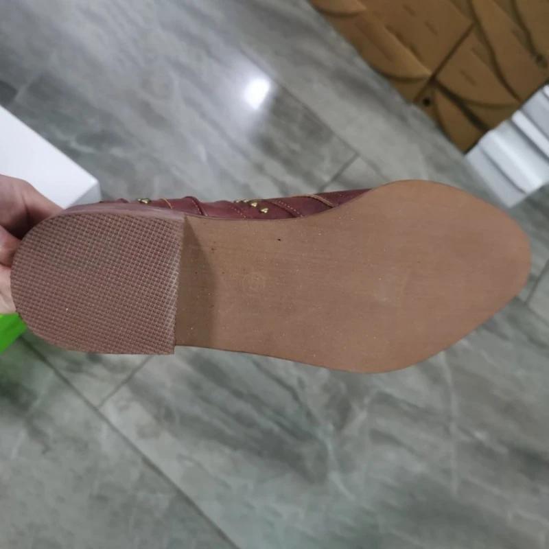 Fashion Retro Rivet Mid Calf Cowboy Boots for Women 2024 Autumn  Chunky Heels Western Boots Woman Slip On Pointed Toe Cowgirl Boras