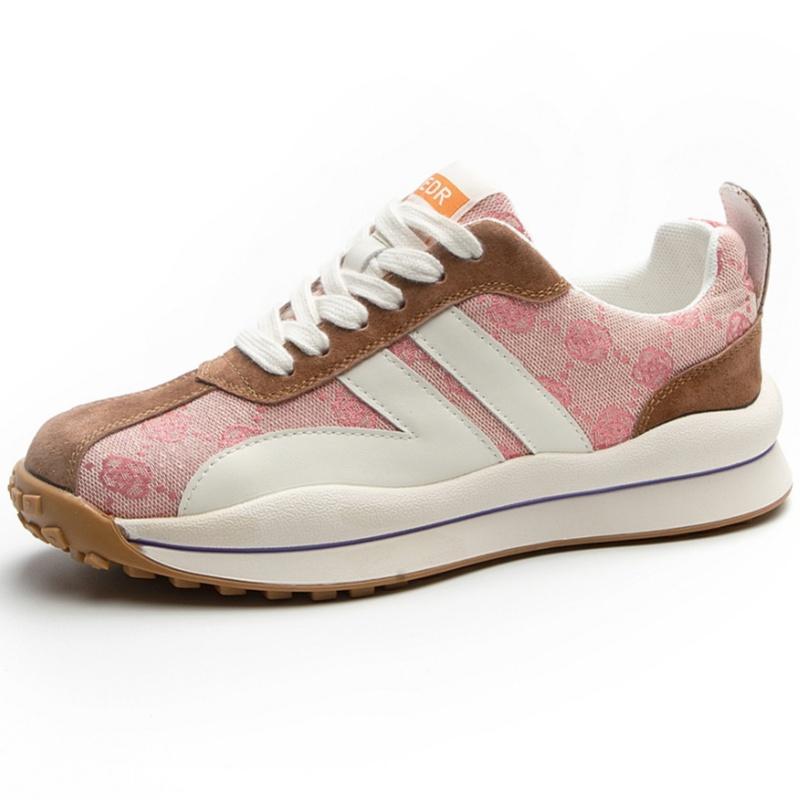 Spring Dad Shoes Pink Color Block Forrest Gump Shoes Versatile Casual Large Size Women's Shoes